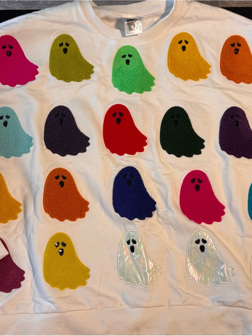 QUEEN OF SPARKLES Sweatshirt with Multicolor Ghost size XL